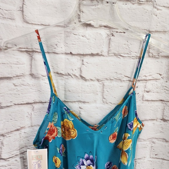 Vintage California Dynasty Satin Slip Dress Small Festival Fairy Floral Boho NWT - Picture 4 of 10